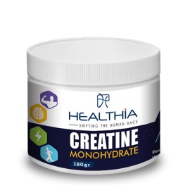 HEALTHIA Creatine Monohydrate, Συμπλήρωμα Διατροφής 100% Καθαρή Μονοϋδρική Κρεατίνη - 180gr