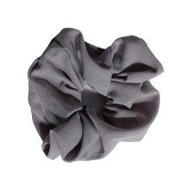 NOVITA Γυναικείo Oversize Scrunchie Μαλλιών Σατέν, Γκρι