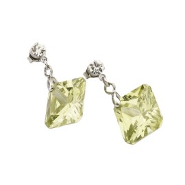 NOVITA Σκουλαρίκια Μεταλλικά Ασημί με Ζιργκόν σε Σχήμα Ρόμβο -1 ζευγάρι