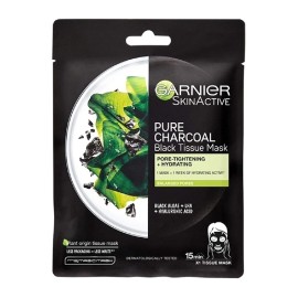 GARNIER Pure Charcoal Black Tissue Mask, Υφασμάτινη Μάσκα Ενυδάτωσης με Ενεργό Άνθρακα - 28gr