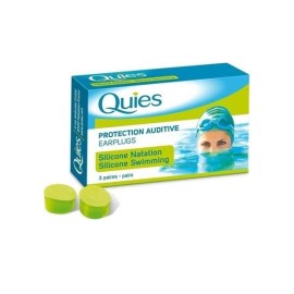 QUIES Earplugs Silicone Swimming, Ωτοασπίδες Σιλικόνης Κατάλληλες για Κολυμβητές -  3 ζεύγη