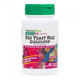 NATURES PLUS Red Yeast Rice Gugulipid 450mg, Συμπλήρωμα Διατροφής με Μαγιά Κόκκινου Ρυζιού - 60caps
