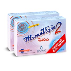 MEMOVIGOR 2 900mg, Φυσικό Σκεύασμα που Αντιμετωπίζει Ιλίγγους, Εμβοές & Ενισχύει τη Μνήμη - 2τεμ x 20tabs