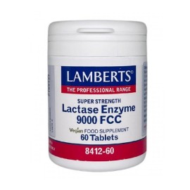 LAMBERTS Lactase Enzyme 9000 FCC, Υψηλής Δραστικότητας Φυσική Λακτάση - 60tabs