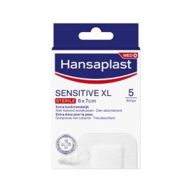 HANSAPLAST Sensitive XL Sterile 6x7cm, Αυτοκόλλητα Επιθέματα για Μεγαλύτερες Πληγές- 5τεμ