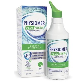 PHYSIOMER Plus Fresh, Ρινικό Σπρεϊ Express 3σε1 -135ml