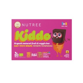 NUTREE Kiddo Organic Natural Fruit & Veggie Bar, Βιολογικό Παιδικό Snack με Μπράουνι Γλυκοπατάτας - 4τεμ x 30gr