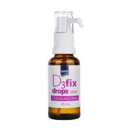 INTERMED D3 Fix Drops, Βιταμίνη D3 200IU/ Σταγόνα, για Νεογνά, Παιδιά & Ενήλικες - 30ml