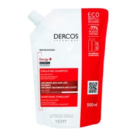 VICHY Dercos Energy+ Stimulating Shampoo Refill, Δυναμωτικό Σαμπουάν Κατά της Τριχόπτωσης, Ανταλλακτικό - 500ml