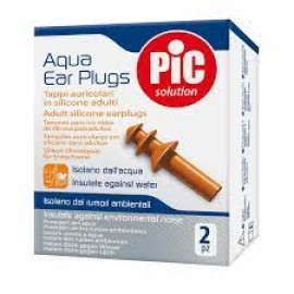 PIC SOLUTION Aqua Ear Plugs, Ωτοασπίδες Σιλικόνης για Νερό, Πορτοκαλί - 2τεμ