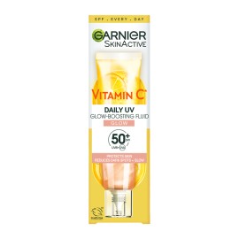 GARNIER Skinactive Vitamin C Daily UV Glow Boosting Fluid SPF50+, Λεπτόρευστη Κρέμα Λάμψης Προσώπου με Αντηλιακή Προστασία - 40ml