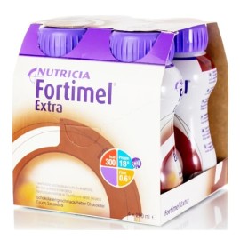 NUTRICIA Fortimel Extra, Υπερπρωτεϊνικό Υπερθερμιδικό Πόσιμο Σκεύασμα με Γεύση Σοκολάτα - 4x 200ml