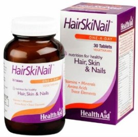 HEALTH AID HairSkiNail, Συμπλήρωμα για την Ενίσχυση των Μαλλιών, των Νυχιών & του Δέρματος - 30caps