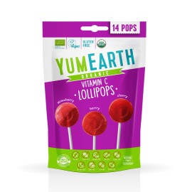 YUMEARTH Organic Vitamin C Lollipops, Βιολογικά Γλειφιτζούρια με Βιταμίνη C - 14τεμ