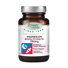POWER OF NATURE Magnesium Bisglycinate 750mg, Δισγλυκινικό Μαγνήσιο -60caps