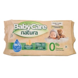 BABYCARE Baby Wipes Natura, Μωρομάντηλα με 0% Πλαστικό - 54τεμ