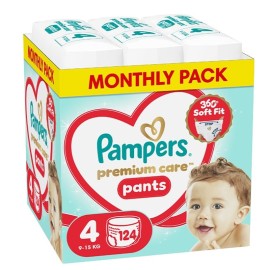PAMPERS Premium Care No.4 (9-15Kg) Monthly Pack -124τεμ