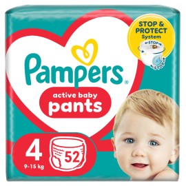 PAMPERS Pants No 4, 9-15kg Jumbo Pack - 52τεμ