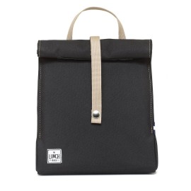 THE LUNCH BAGS Original Version Lunchbag, Black With Brown Strap