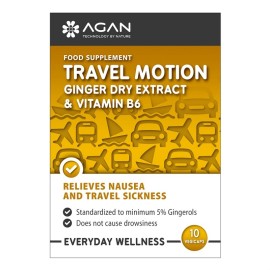 AGAN Travel Motion, Συμπλήρωμα Διατροφής για την Αντιμετώπιση των Συμπτωμάτων της Ταξιδιωτικής Ναυτίας - 10caps