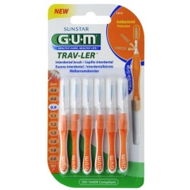 GUM Trav-Ler No2, 0.9mm, 1412, Μεσοδόντια Βουρτσάκια - 6τεμ