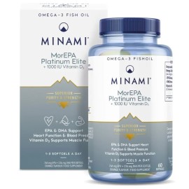 MINAMI MorEPA Platinum Elite, 1100 mg Ω-3 + 1000IU Vitamin D3, Συμπλήρωμα Διατροφής με Ω3 Λιπαρά Οξέα & Βιταμίνη D3 - 60caps