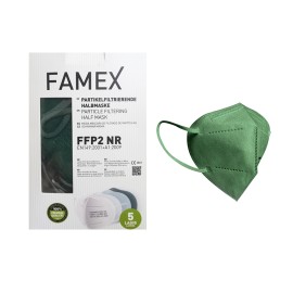 FAMEX Μάσκα Προστασίας KN95 FFP2, Κυπαρισσί, Κουτί - 10 τεμ