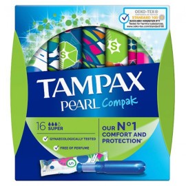 TAMPAX Pearl Compak Super, Ταμπόν με Απλικατέρ - 16τμχ