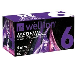 WELLION Medfine Plus 6mm 0,25mm (31G) Βελόνες Πένας Ινσουλίνης - 100τεμ