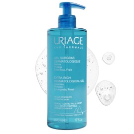 URIAGE Extra Rich Dermatological Gel, Πλόυσιο Δερματολογικό Αφρώδες Τζελ Καθαρισμού - 500ml