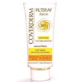 COVERDERM Filteray Face SPF80 Tinted Light Beige, Αντηλιακή Κρέμα Προσώπου με Χρώμα - 50ml