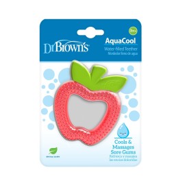 DR. BROWNS AquaCool Silicone Teether, Κρίκος Οδοντοφυΐας Σιλικόνης 3m+, Μήλο - 1τεμ