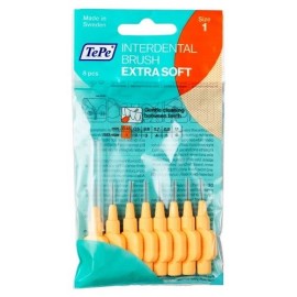 TEPE Interdental Brush Extra Soft, Μαλακά Μεσοδόντια Βουρτσάκια Πορτοκαλί, Μέγεθος ISO: 1 (0.45 mm) - 8τεμ