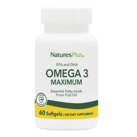 NATURES PLUS Omega-3 Maximum, Συμπλήρωμα Διατροφής με Ω3 λιπαρά -60softgels