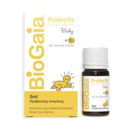 BIOGAIA Protectis Baby + D3, Προβιοτικό σε Σταγόνες για την Αντιμετώπιση των Κολικών στα Βρέφη + Βιταμίνη D3 - 5ml