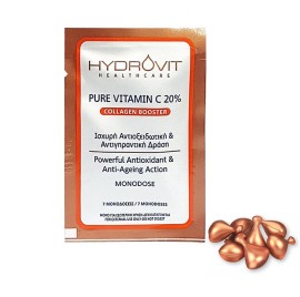 HYDROVIT Pure Vitamin C 20% Collagen Booster Monodose, Αντιοξειδωτικός Ορός Αντιγήρανσης - 7 μονοδόσεις