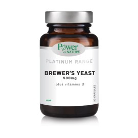 POWER OF NATURE Brewers Yeast & Vitamins B 500mg, Συμπλήρωμα Διατροφής με Μαγιά Μπύρας & Bιταμίνες του Συμπλέγματος Β - 30caps