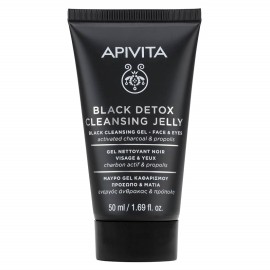 APIVITA Black Detox Cleansing Jelly, Μαύρο Τζελ Καθαρισμού για Πρόσωπο & Μάτια - 50ml