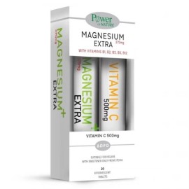 POWER OF NATURE Magnesium Extra 375mg - 20tabs & ΔΩΡΟ Vitamin C 500mg - 20tabs