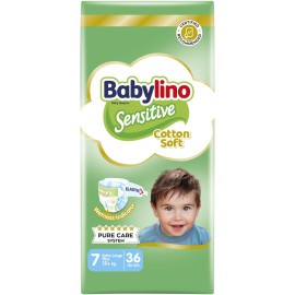 BABYLINO Sensitive Cotton Soft No7 15+ Kg Value Pack, Πάνες με Απαλό Κάλυμμα με Βαμβάκι - 36τεμ