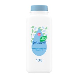 JOHNSONS Baby Powder, Βρεφική Πούδρα με Αλόη & Βιταμίνη Ε - 100g