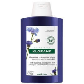 KLORANE Centauree Shampoo, Σαμπουάν με Κυανή Κενταύρια Κατά του Κιτρινίσματος των Λευκών Μαλλιών - 200ml