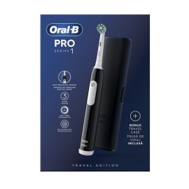 ORAL B Pro Series 1 Black, Ηλεκτρική Οδοντόβουρτσα Μαύρη & Δώρο Θήκη Ταξιδίου