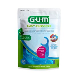 GUM Easy Flossers Cool Mint, 890, Οδοντικό Νήμα με Λαβή - 50τεμ