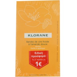 KLORANE Bandes De Cire Froide, Αποτριχωτικές Ταινίες για τα Πόδια - 2x6 Διπλές Ταινίες με 1 Ευρώ το 2ο Προϊόν