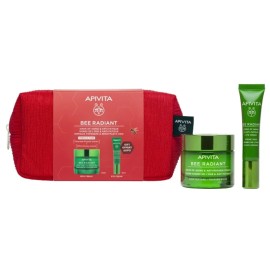 APIVITA Promo Bee Radiant/ Κρέμα Gel για Σημάδια Γήρανσης Πλούσιας Υφής -50ml & ΔΩΡΟ Κρέμα Ματιών για Σημάδια Γήρανσης -15ml & Νεσεσέρ, 1σετ