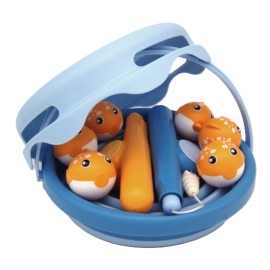COMPACTOYS Indoor & Outdoor Fishing Game, Παιχνίδι Ψαρέματος + Κουβαδάκι Μπλε -11τεμ