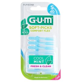 GUM Soft-Picks Comfort Flex Cool Mint, 669, Small, Εύκαμπτα Μεσοδόντια Βουρτσάκια - 40τεμ