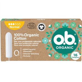 O.B. Organic Normal, Ταμπόν από 100% Οργανικό Βαμβάκι για Κανονική Ροή - 16τεμ