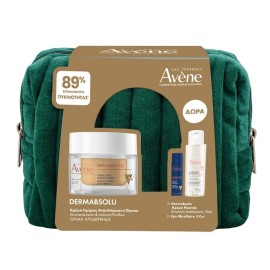 AVENE Promo Dermabsolu Αντιγηραντική Κρέμα Ημέρας Επαναπύκνωσης & Σύσφιγξης με Bakuchiol -50ml & ΔΩΡΟ Dermabsolu Κρέμα Νυκτός -10ml & Νερό Καθαρισμού -100ml & Νεσεσέρ, 1σετ